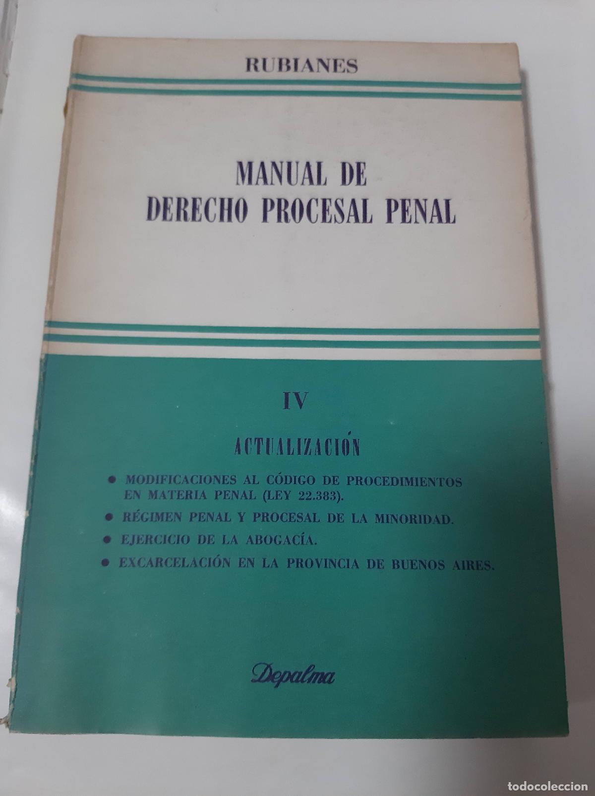 Second hand books: Manual De Derecho Procesal Penal IV - Rubianes