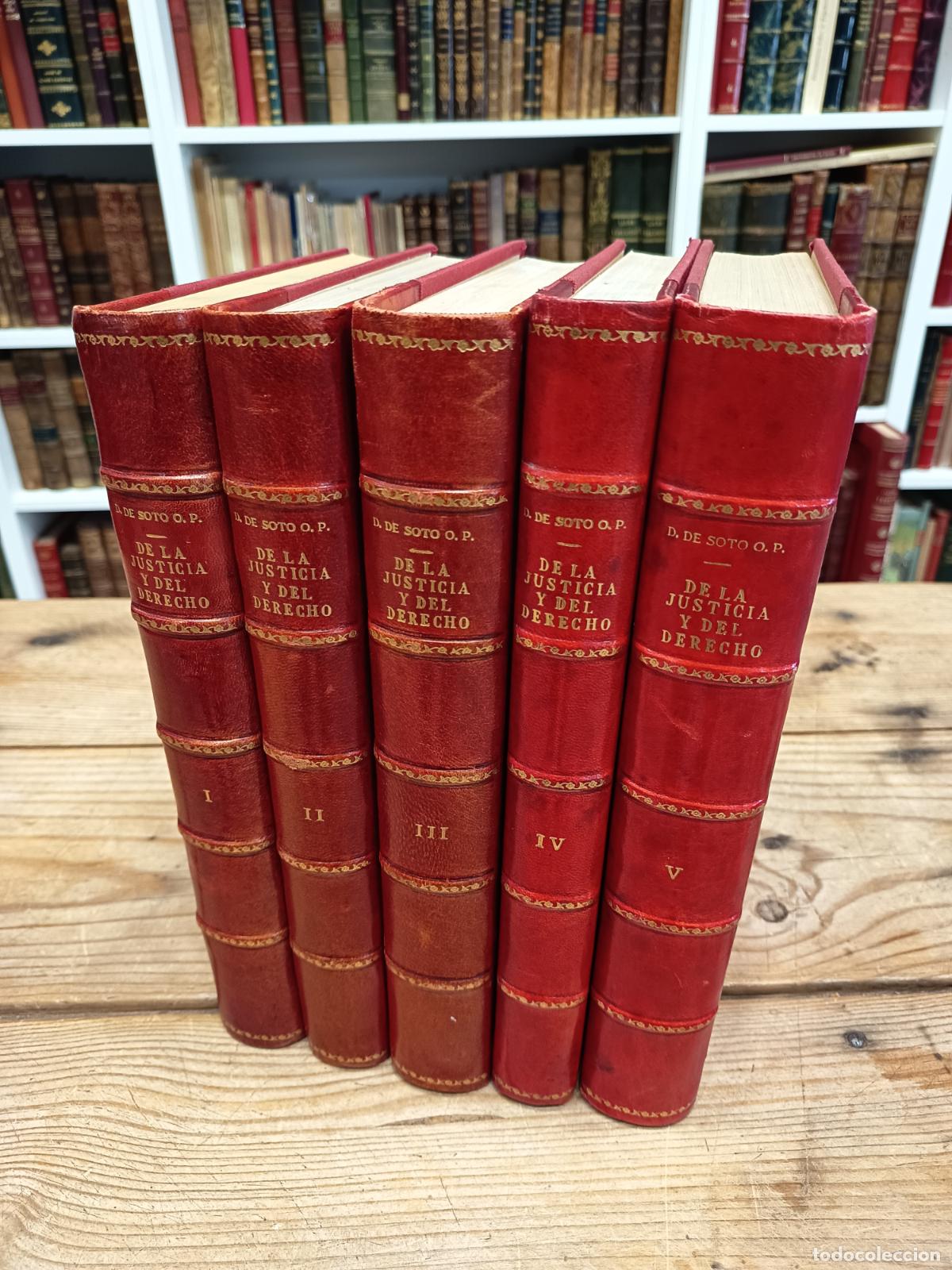 Libros de segunda mano: 1967 - DOMINGO DE SOTO. De la Justicia y del Derecho. Obra completa en 5 tomos. Edici&oacute;n Facs&iacute;mil