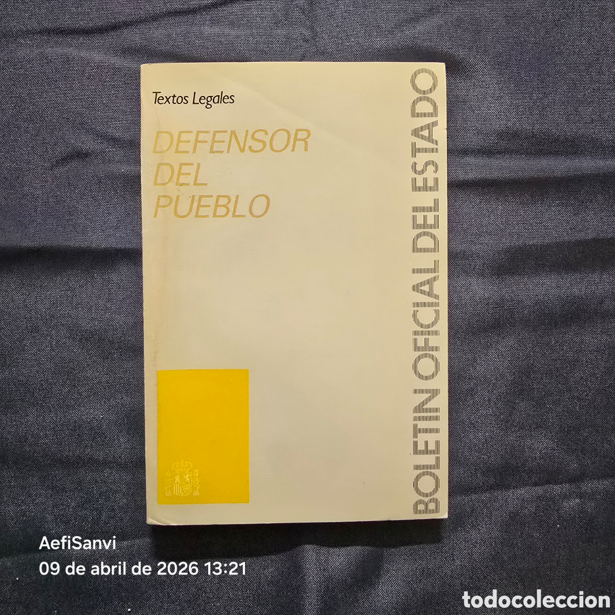 Libros de segunda mano: DEFENSOR DEL PUEBLO, TEXTOS LEGALES (BOLET&Iacute;N OFICIAL DEL ESTADO)