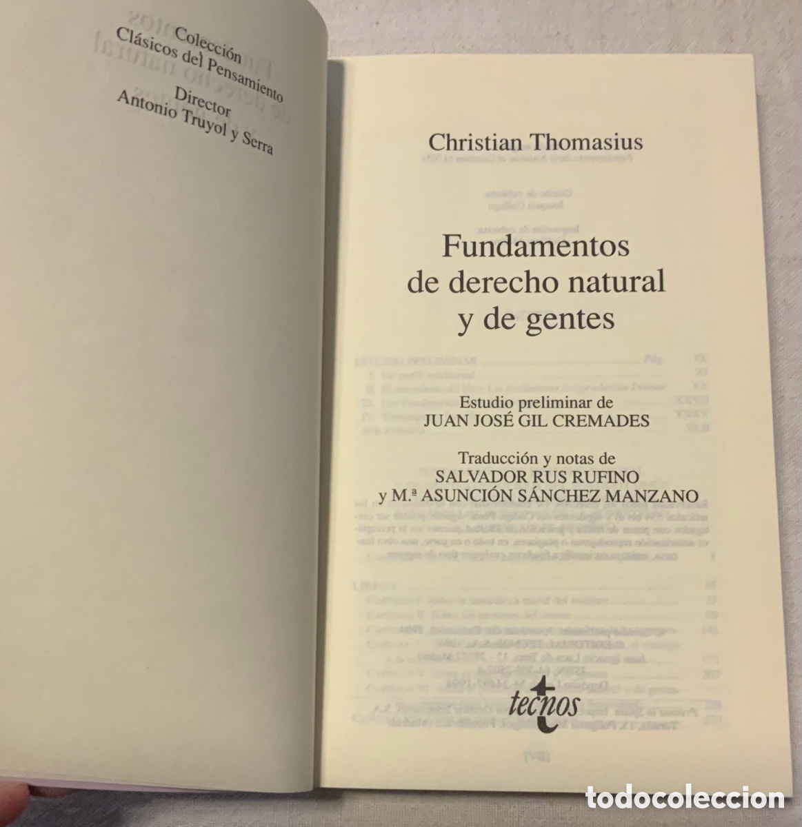 Libros de segunda mano: Fundamentos de derecho natural y de gentes. C. Thomasius - Foto 3
