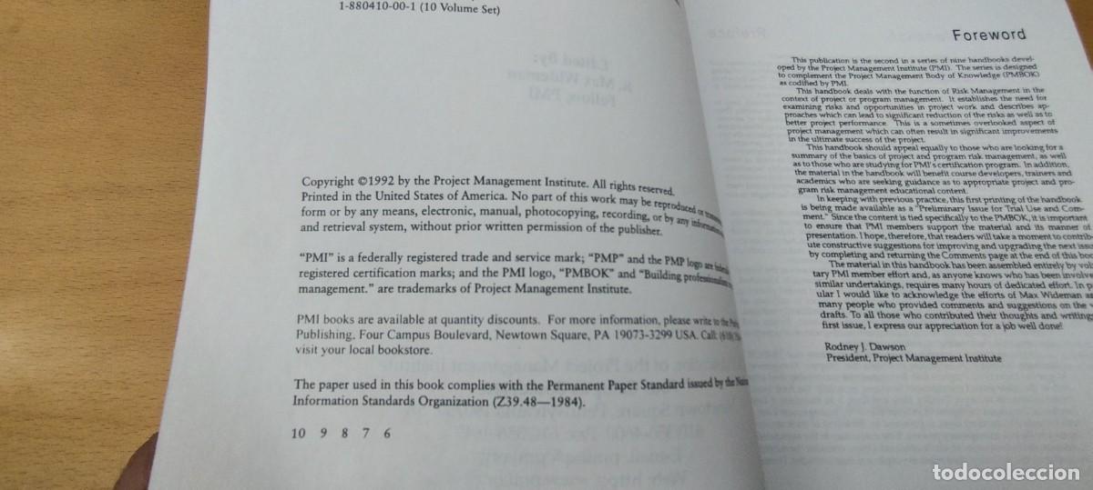 Libros de segunda mano: RISK MANAGEMENT / / KARA 7 / PMI / EN INGLES - Foto 10