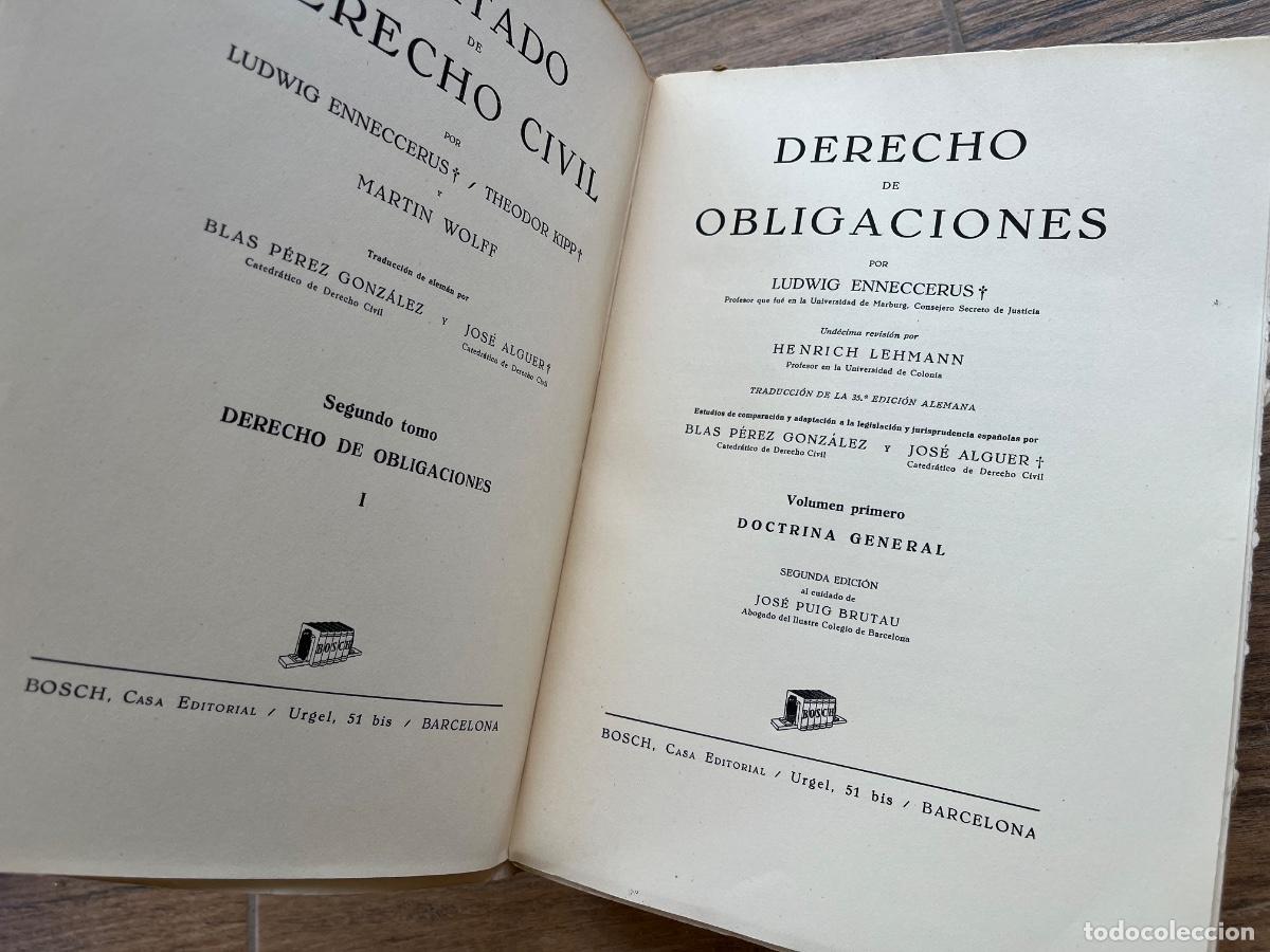 Libros de segunda mano: DERECHO DE OBLIGACIONES - ENNECCERUS - Foto 4
