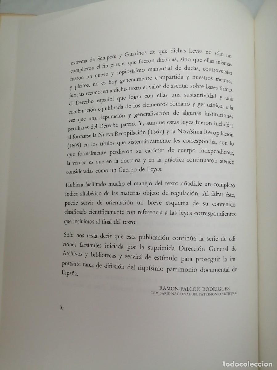 Libros de segunda mano: LEYES DE TORO (Edici&oacute;n facs&iacute;mil) - Foto 4
