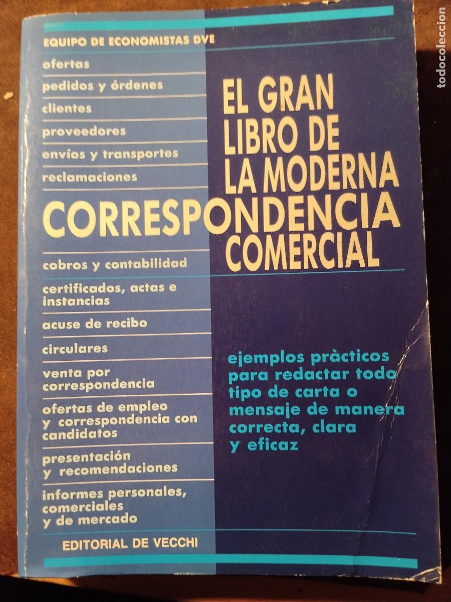 Libros de segunda mano: El gran libro de la moderna correspondencia comercial &ndash; De Vecchi &ndash; Muy buen estado