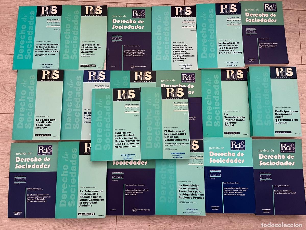 Libros de segunda mano: 20 MONOGRAF&Iacute;AS DE LA REVISTA DERECHO DE SOCIEDADES