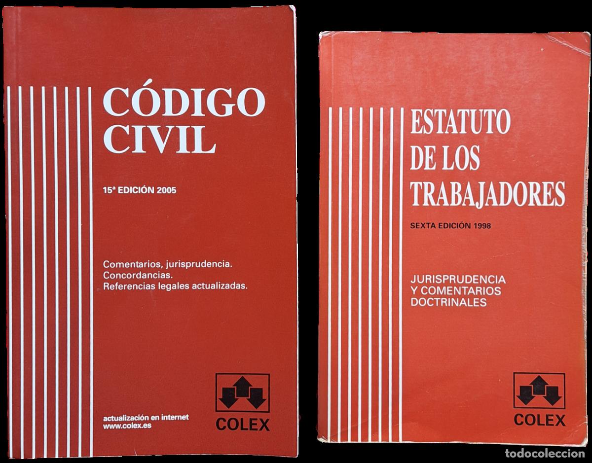 Libros de segunda mano: Lote 2 libros de Derecho. Editorial Colex: C&oacute;digo Civil (2005) y Estatuto de los Trabajadores (1998)
