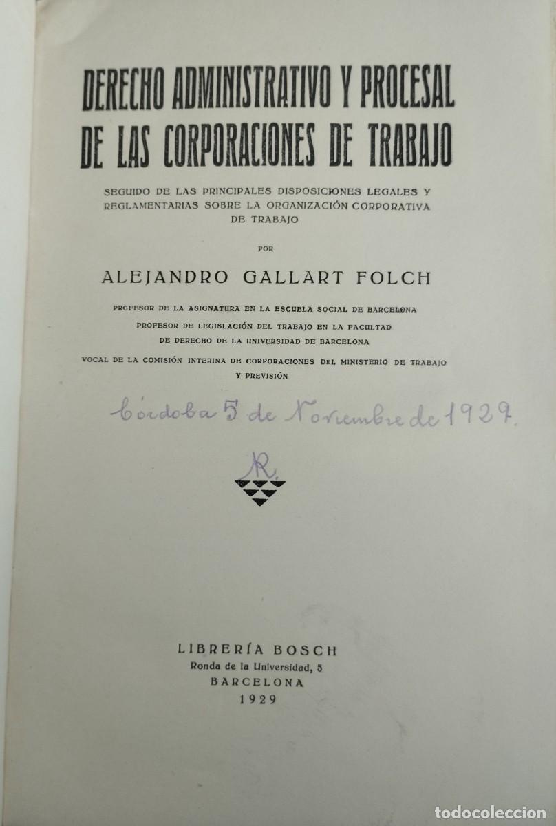 Libros de segunda mano: Derecho Administrativo y Procesal de las Corporaciones de Trabajo