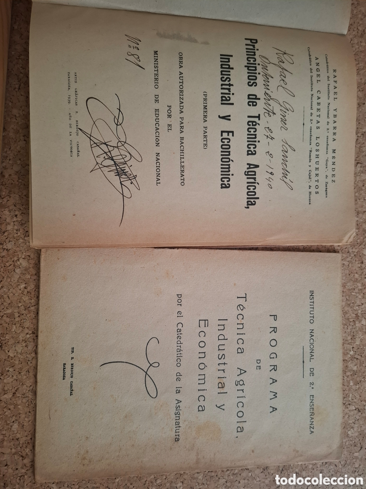 Libros de segunda mano: Principios de t&eacute;cnica agr&iacute;cola , industrial y econ&oacute;mica - R.Ybarra y A.Cabetas - primera parte -1939