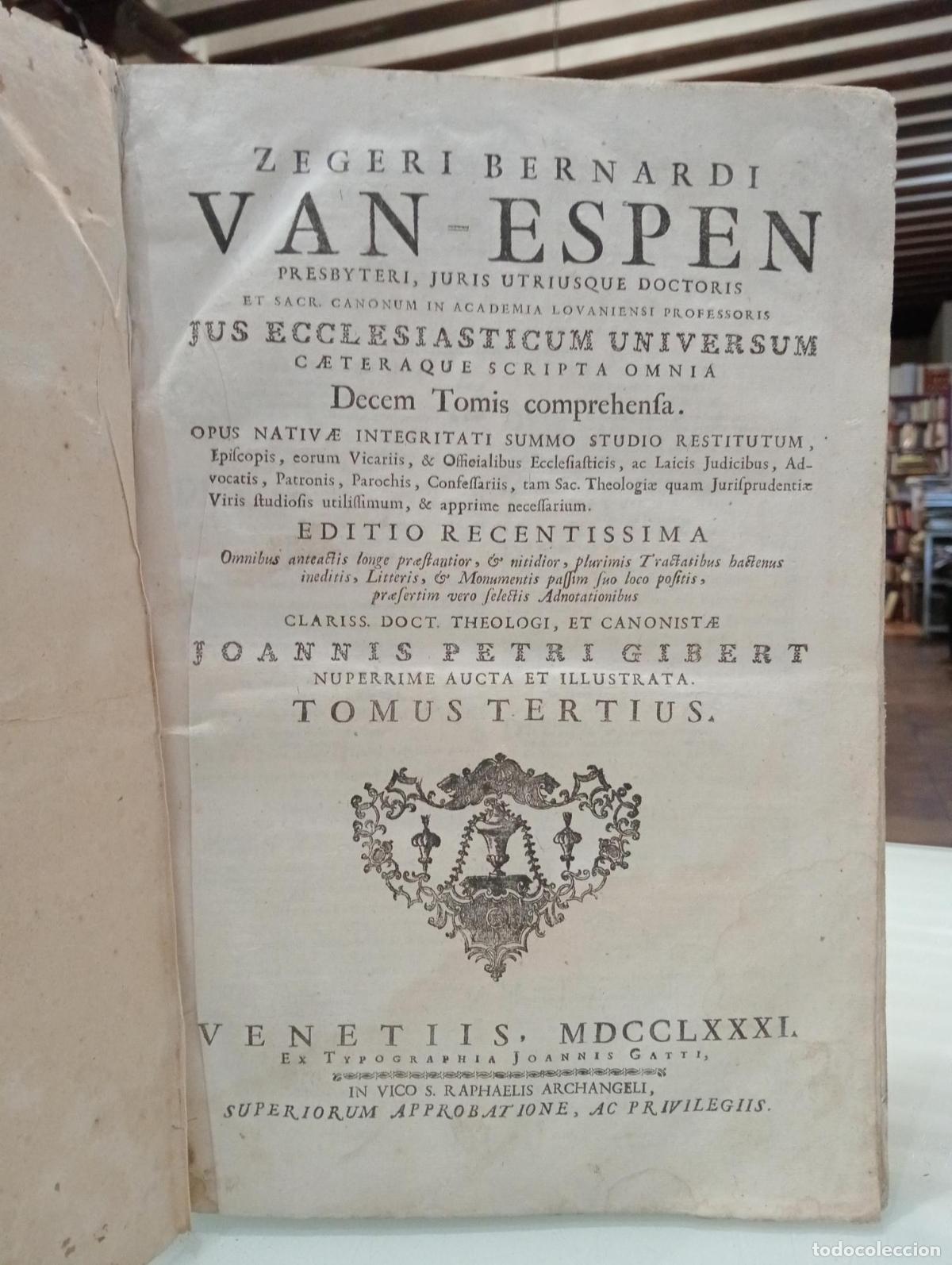 Libros de segunda mano: Presbyteri juris utriusque doctoris Sacrorum Canonum Professoris in Academia Lovaniensi Jus Ecclesia