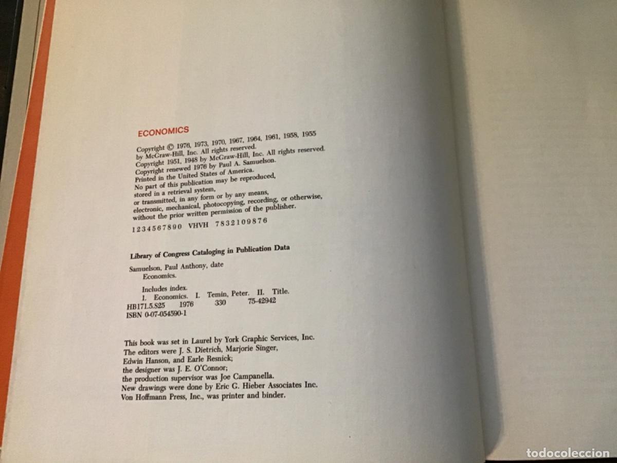 Libros de segunda mano: Samuelson.Economics. Ed. McGrawHill. 10 edici&oacute;n. 1976. En ingl&eacute;s - Foto 3