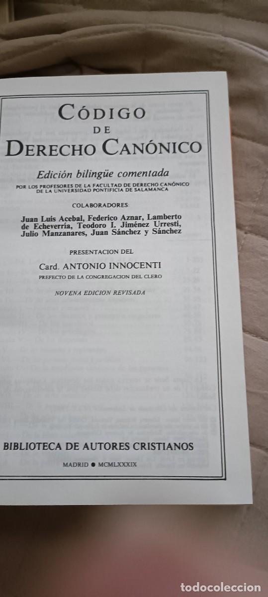 Libros de segunda mano: C&oacute;digo derecho can&oacute;nico - Foto 3