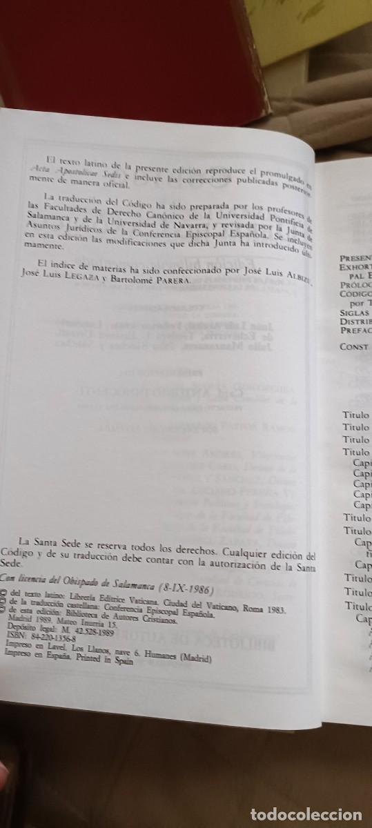 Libros de segunda mano: C&oacute;digo derecho can&oacute;nico - Foto 4