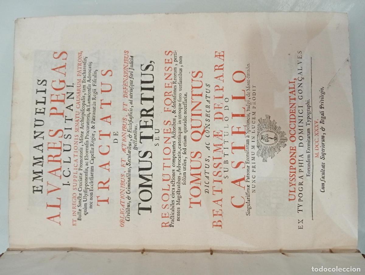 Second hand books: Tractatus de obligationibus, et actionibus, et defensionibus. Tomo tercero - Alvares Pegas, Emmanuel