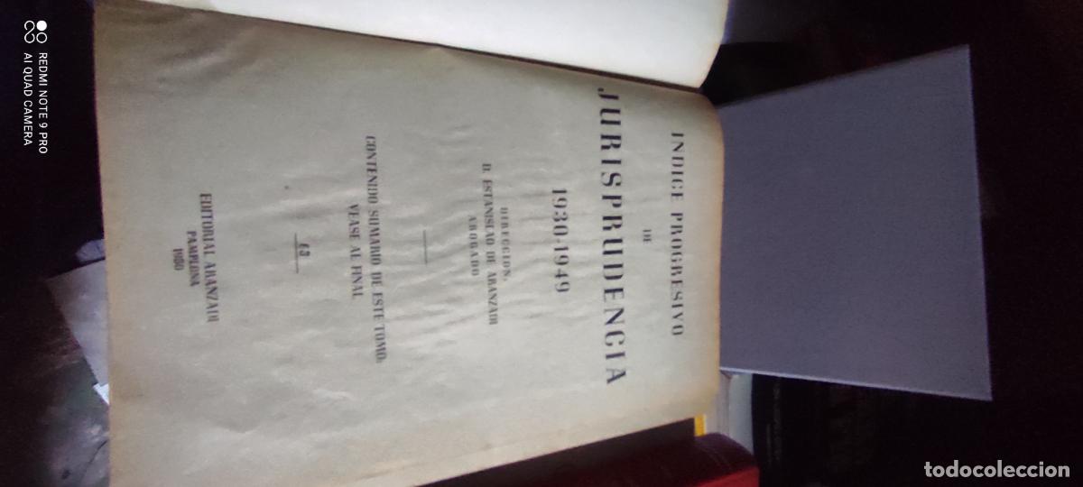 Libros de segunda mano: Indice progresivo de Jurisprudencia 1930-1949 derecho
