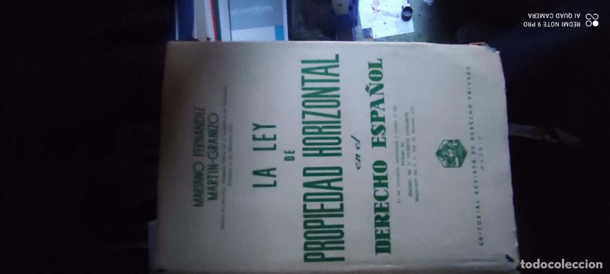 Libros de segunda mano: La ley de propiedad horizontal en el derecho espa&ntilde;ol - Fern&aacute;ndez Mart&iacute;n Granizo, M.