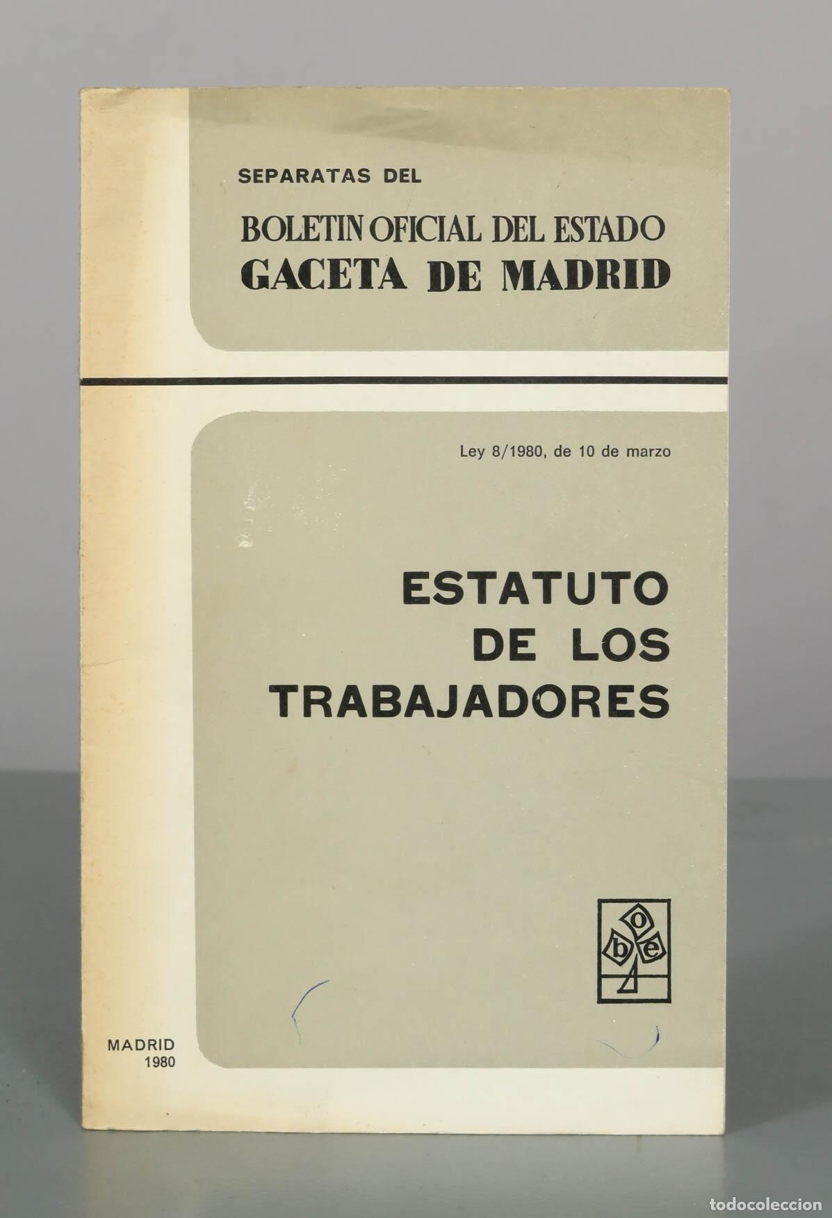 Libros de segunda mano: Estatuto de los Trabajadores - Ley 8/1980 - Bolet&iacute;n Oficial del Estado