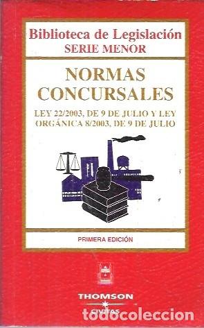 Libros de segunda mano: BIBLIOTECA DE LEGISLACION SERIE MENOR NORMAS CONCURSALES