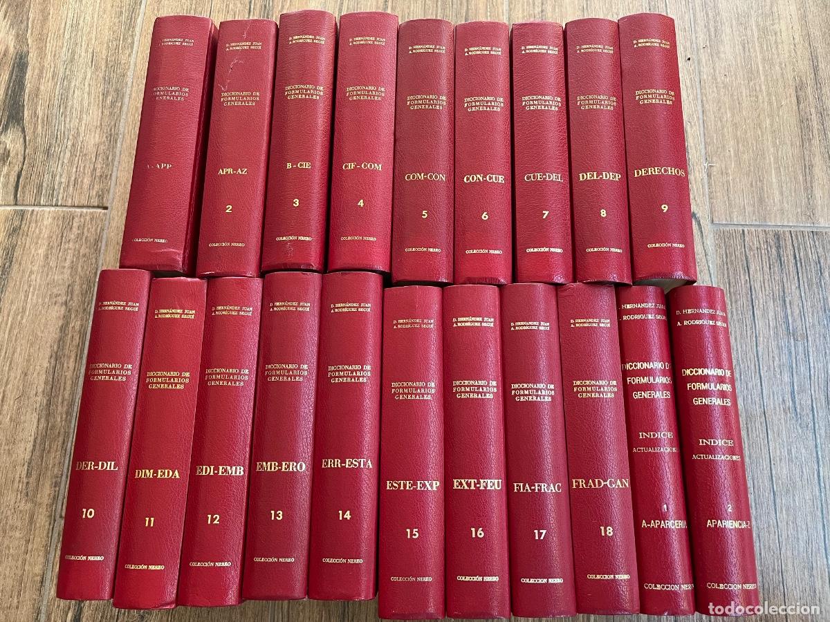 Libros de segunda mano: DICCIONARIO DE FORMULARIOS GENERALES LEGISLACION Y JURISPRUDENCIA - Coleccion Nereo 19 TOMOS