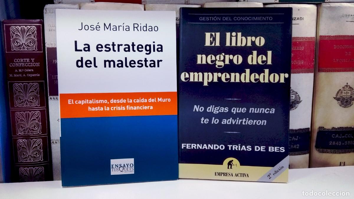 Libros de segunda mano: Lote 2 obras econom&iacute;a: 1) EL LIBRO NEGRO DEL EMPRENDEDOR / LA ESTRATEGIA DEL MALESTAR