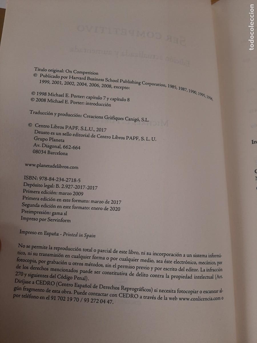 Libros de segunda mano: Ser competitivo: Edici&oacute;n actualizada y aumentada - Michael E. Porter - Deusto, 2020 - Foto 4