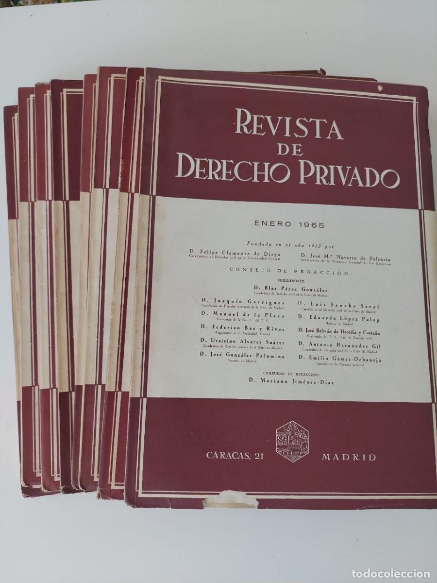 Libros de segunda mano: Revista de Derecho Privado. A&ntilde;o 1965. Clemente de Diego, Felipe y Navarro de Palencia, Jos&eacute; M&ordf;.