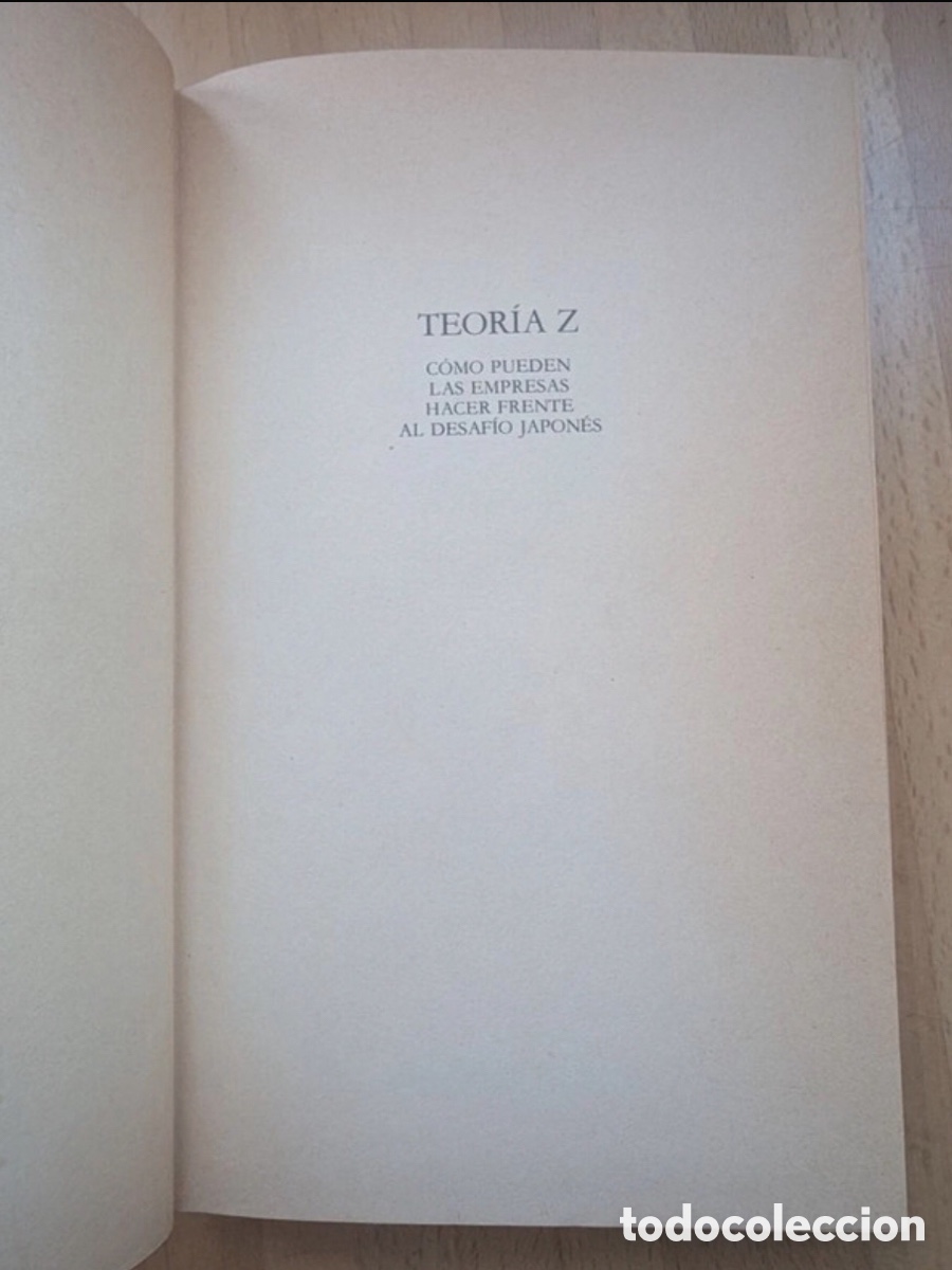 Libros de segunda mano: Teor&iacute;a Z. De William Ouchi - Foto 2