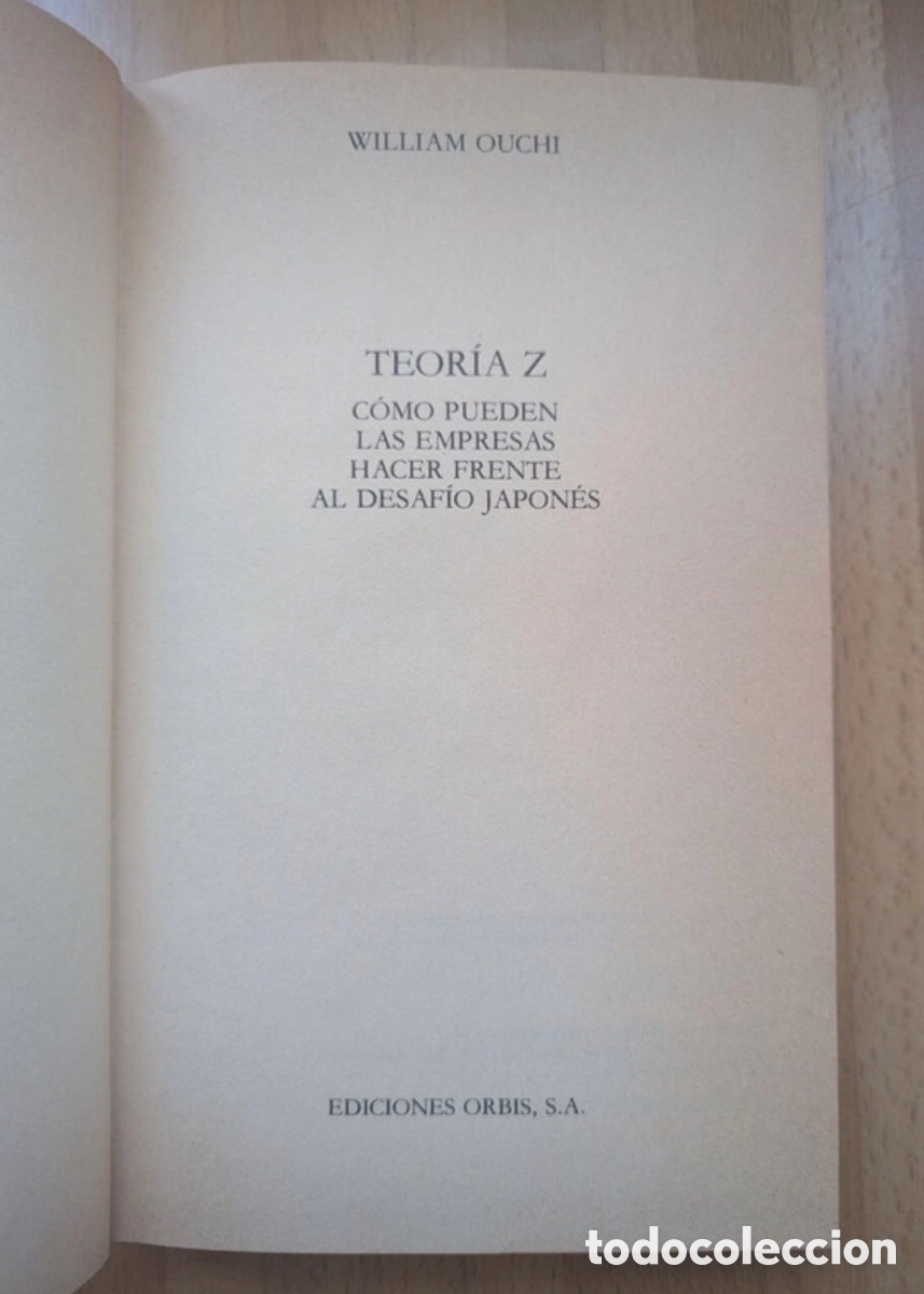 Libros de segunda mano: Teor&iacute;a Z. De William Ouchi - Foto 3