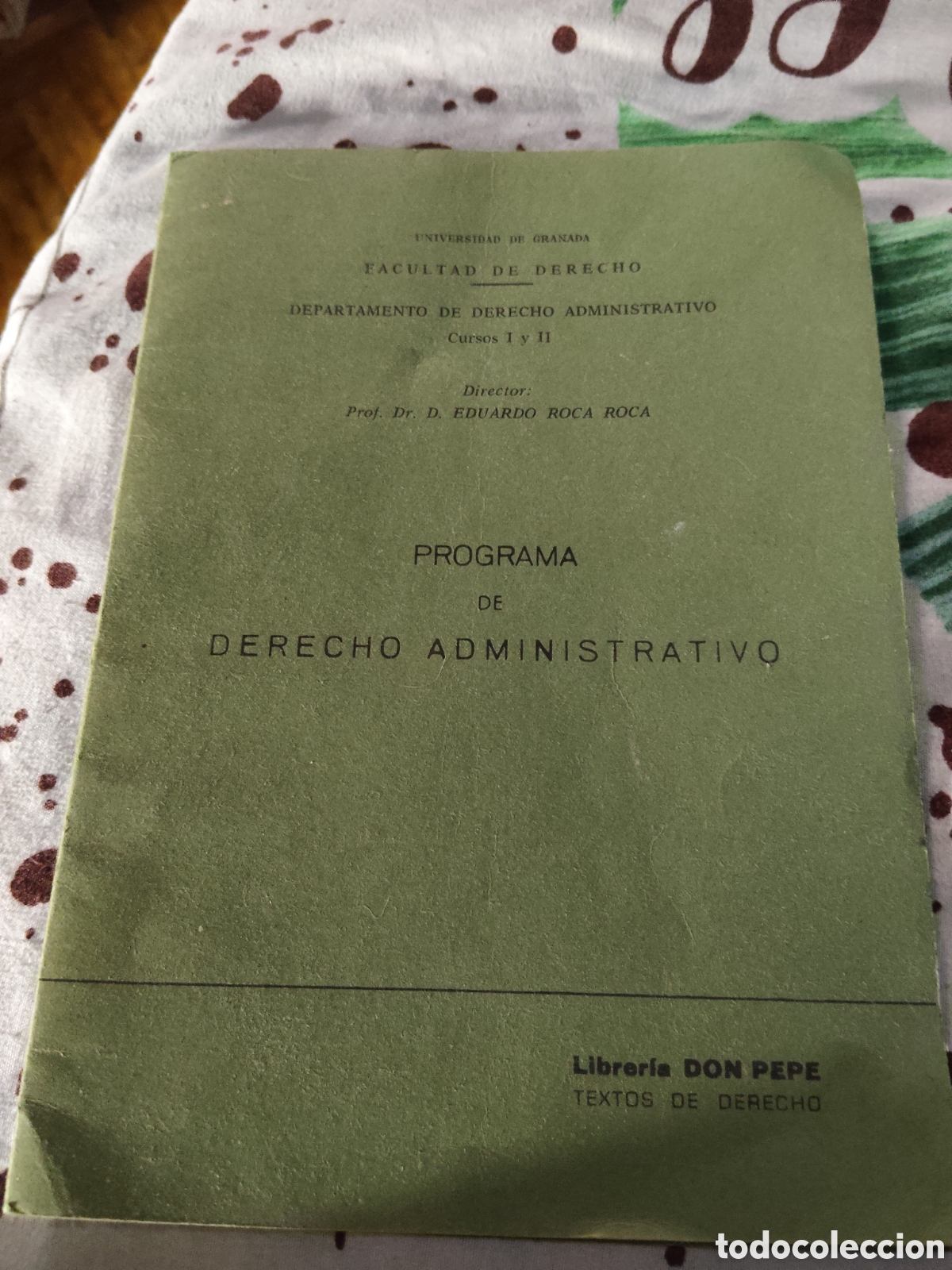 Libros de segunda mano: Programa de derecho administrativo universidad de granada Eduardo Roca Roca