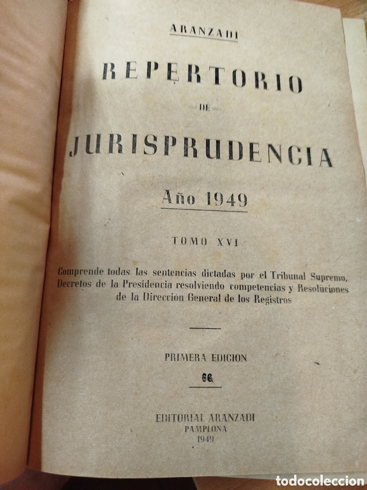 Libros de segunda mano: Repertorio de jurisprudencia a&ntilde;o 1949. Tomo 16. Aranzadi.