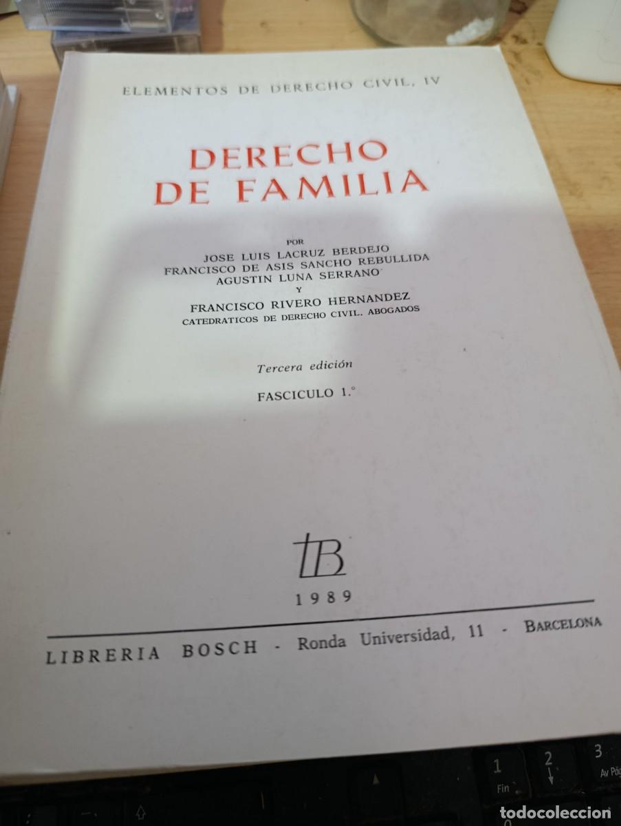 Libros de segunda mano: ELEMENTOS DE DERECHO CIVIL IV. DERECHO DE FAMILIA. FASCICULO I. EST32B2