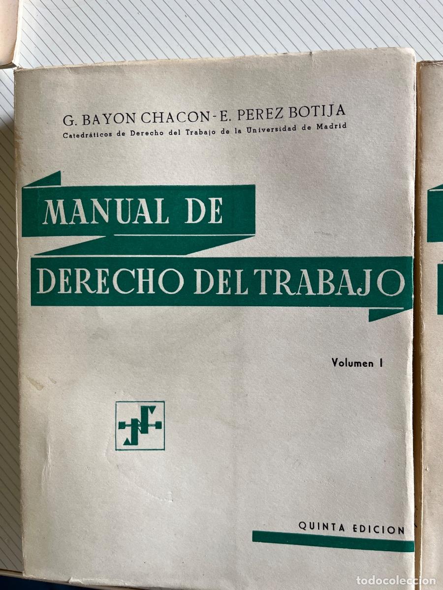 Libros de segunda mano: Manual Derecho Trabajo, 2 tomos- Bay&oacute;n Chac&oacute;n y P&eacute;rez Botija, Marcial Pons 1964