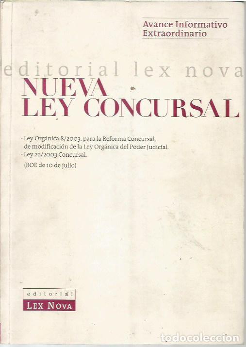 Libros de segunda mano: NUEVA LEY CONCURSAL EDITORIAL LEX NOVA