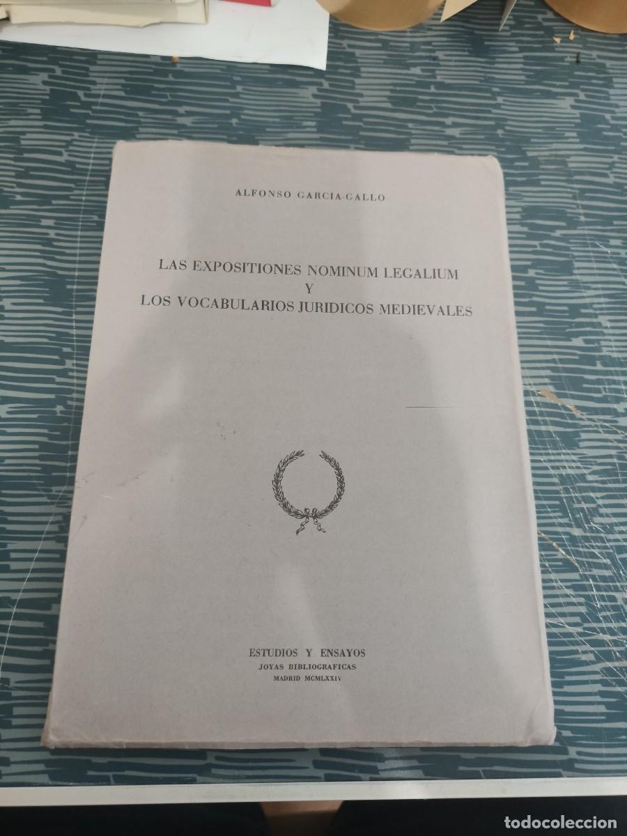 Libros de segunda mano: LAS EXPOSICIONES NOMINUM LEGALIUM Y LOS VOCABULARIOS JUR&Iacute;DICOS MEDIEVALES,ALFONSO G. GALLO, INTONSO.