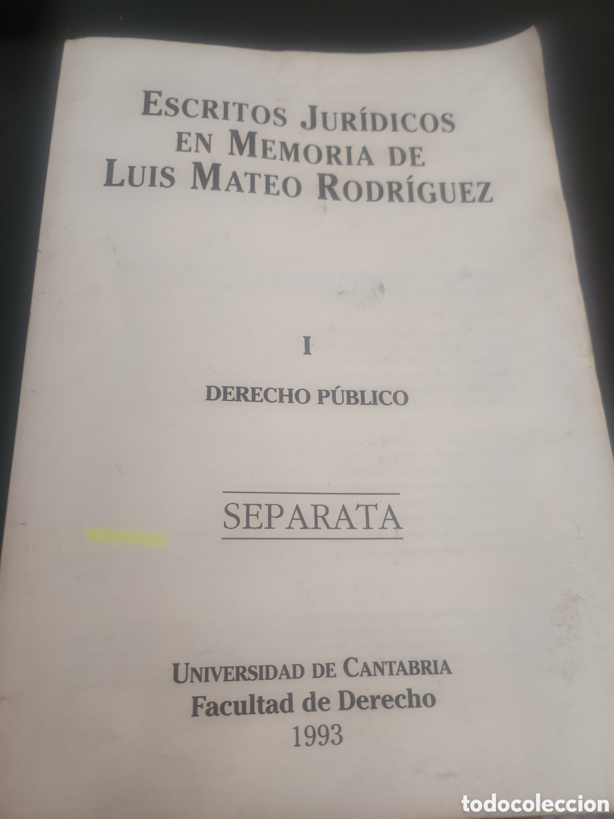 Libros de segunda mano: ESCRITOS JURIDICOS EN MEMORIA DE LUIS Mateo Rodriguez