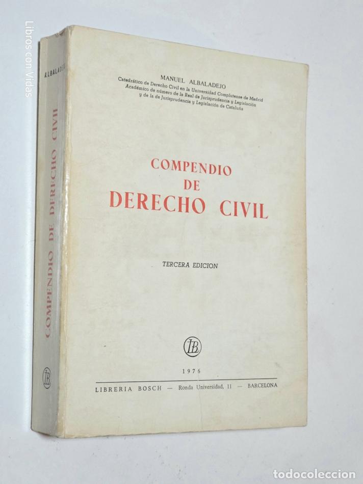 Libros de segunda mano: COMPENDIO DE DERECHO CIVIL - ALBALADEJO, Manuel