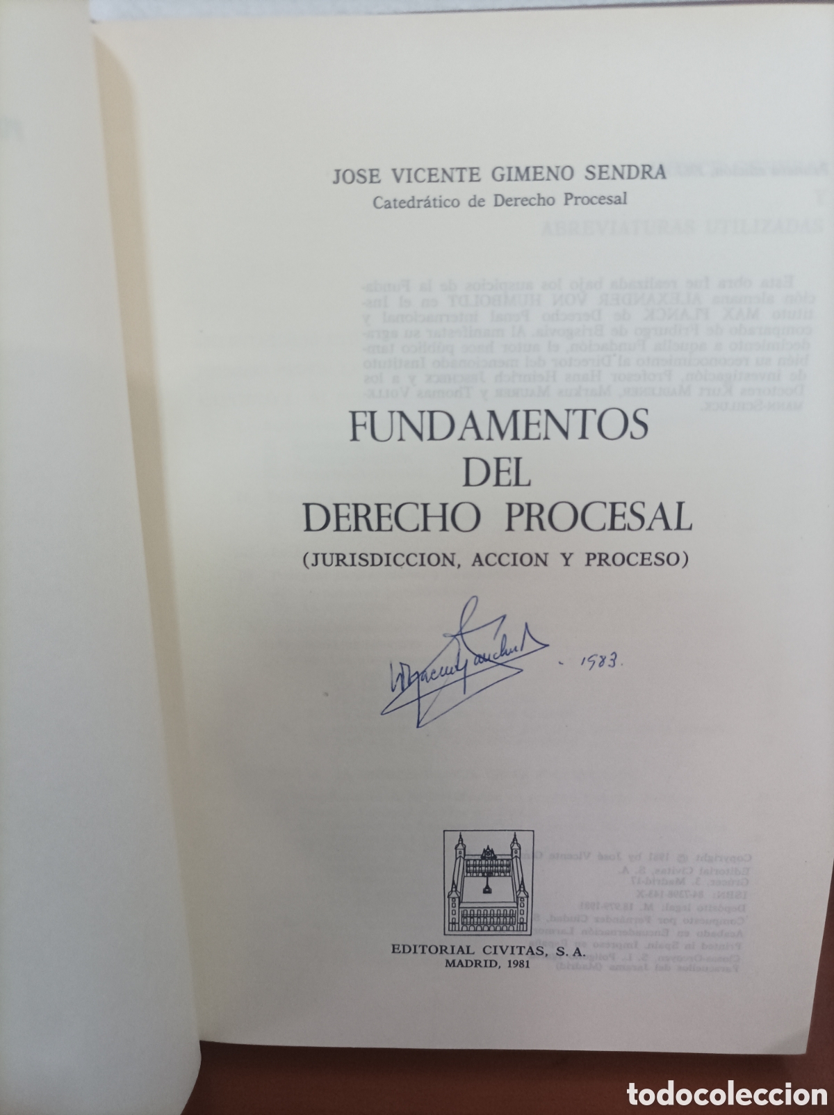 Libros de segunda mano: Fundamentos del Derecho Procesal - Foto 2