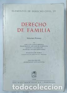 Libros de segunda mano: Derecho de Familia - Lacruz Berdejo - J. M. Bosch, Editor - Elementos de Derecho Civil, 3&ordf; Edici&oacute;n