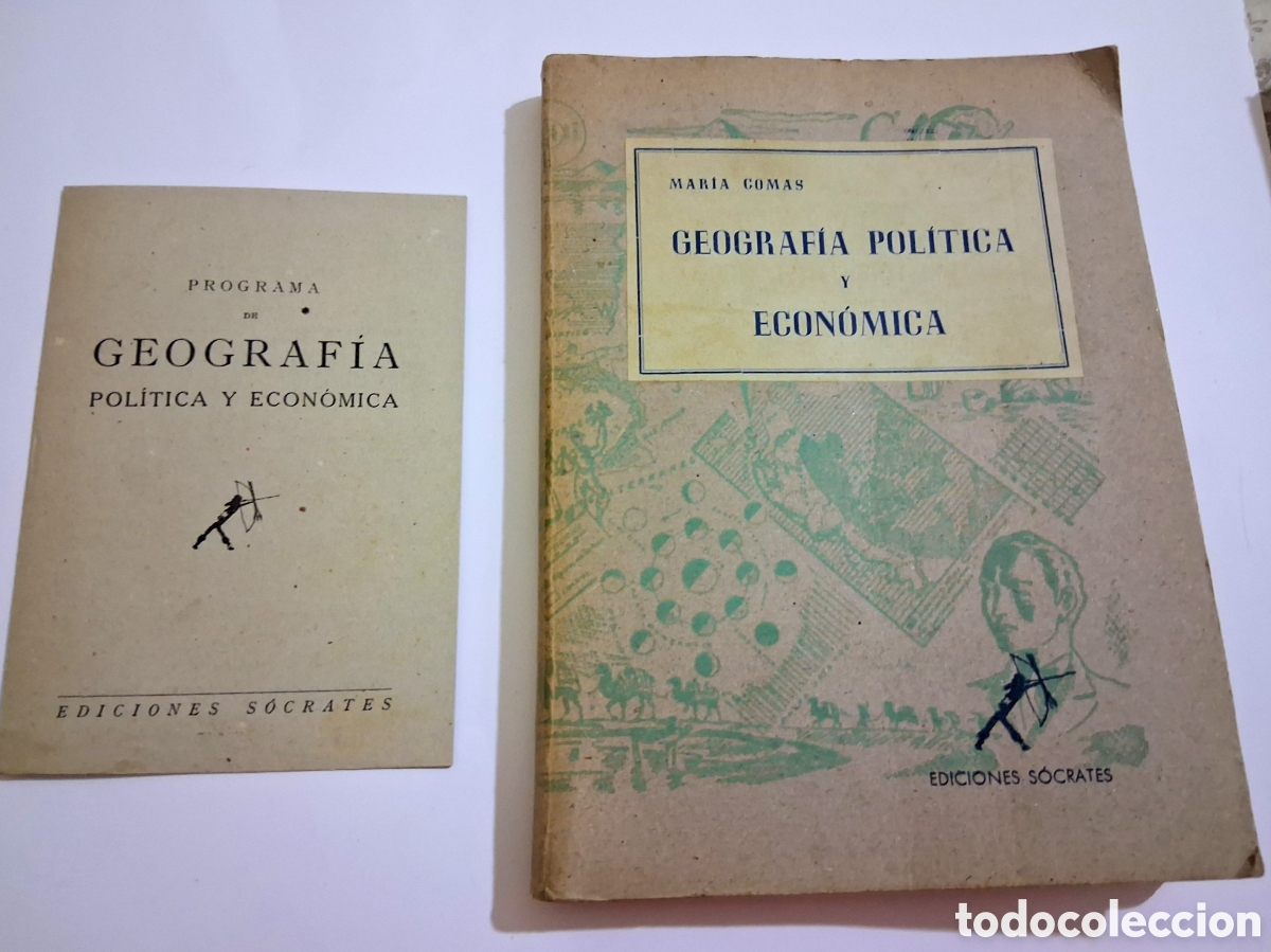 Libros de segunda mano: Lote Geograf&iacute;a Pol&iacute;tica y Econ&oacute;mica (1956) - Mar&iacute;a Comas de Mont&aacute;&ntilde;ez + Programa original - Ediciones