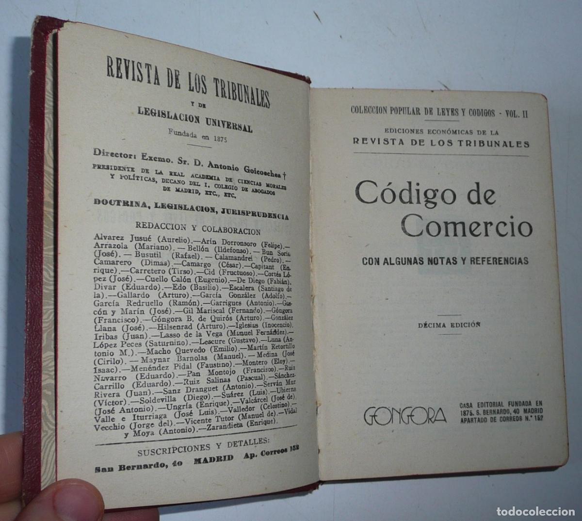 Libros de segunda mano: C&oacute;digo de Comercio (Ediciones G&oacute;ngora, 1957) - Foto 2