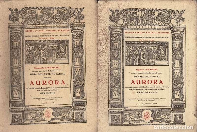 Libros de segunda mano: Aurora. Suma del Arte Notarial. 2 tomos - Rolandino