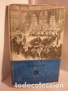 Libri di seconda mano: Introducci&oacute;n al derecho - P.Vinogradoff - Fondo de Cultura Econ&oacute;mica - Breviarios, 57