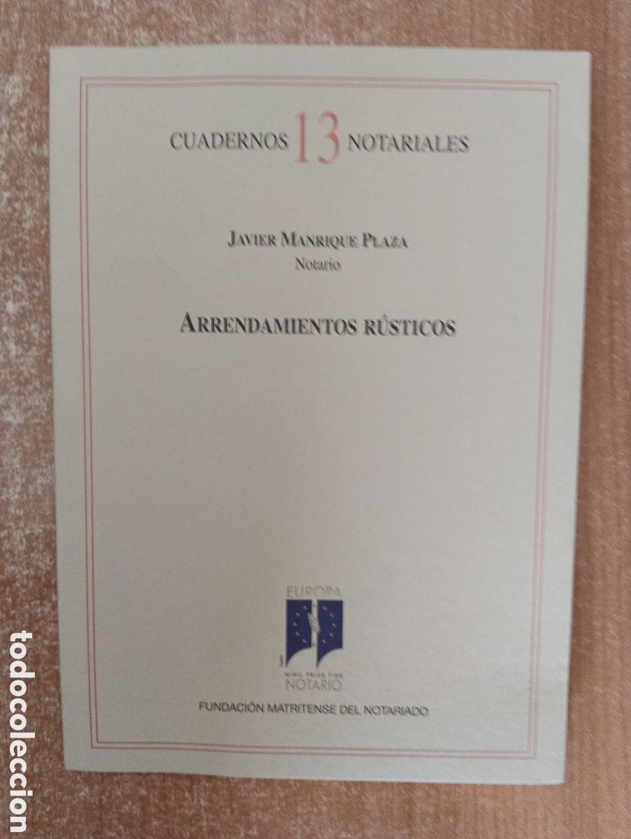 Libros de segunda mano: Arrendamientos r&uacute;sticos, Javier Manrique Plaza