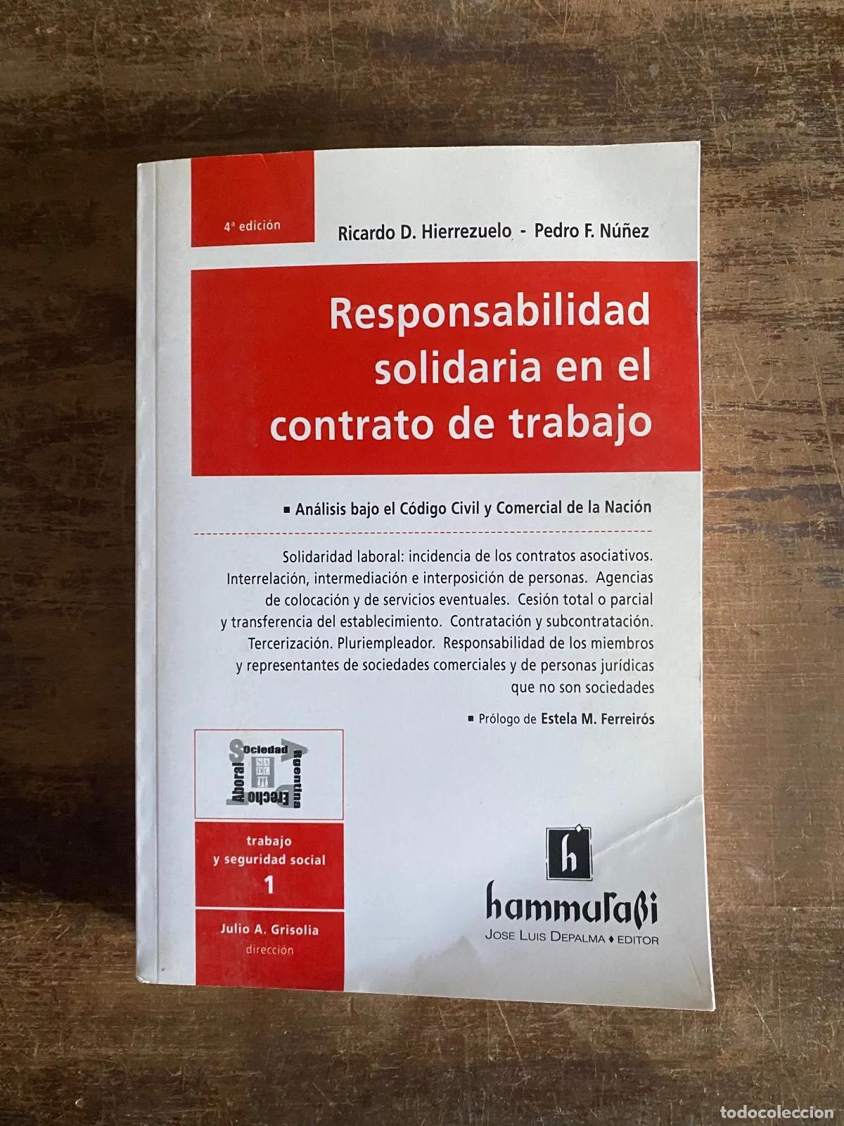 Libros de segunda mano: Ricardo D. Hierrezuelo - Pedro F. Nu�ez - Responsabilidad solidaria en el contrato de trabajo
