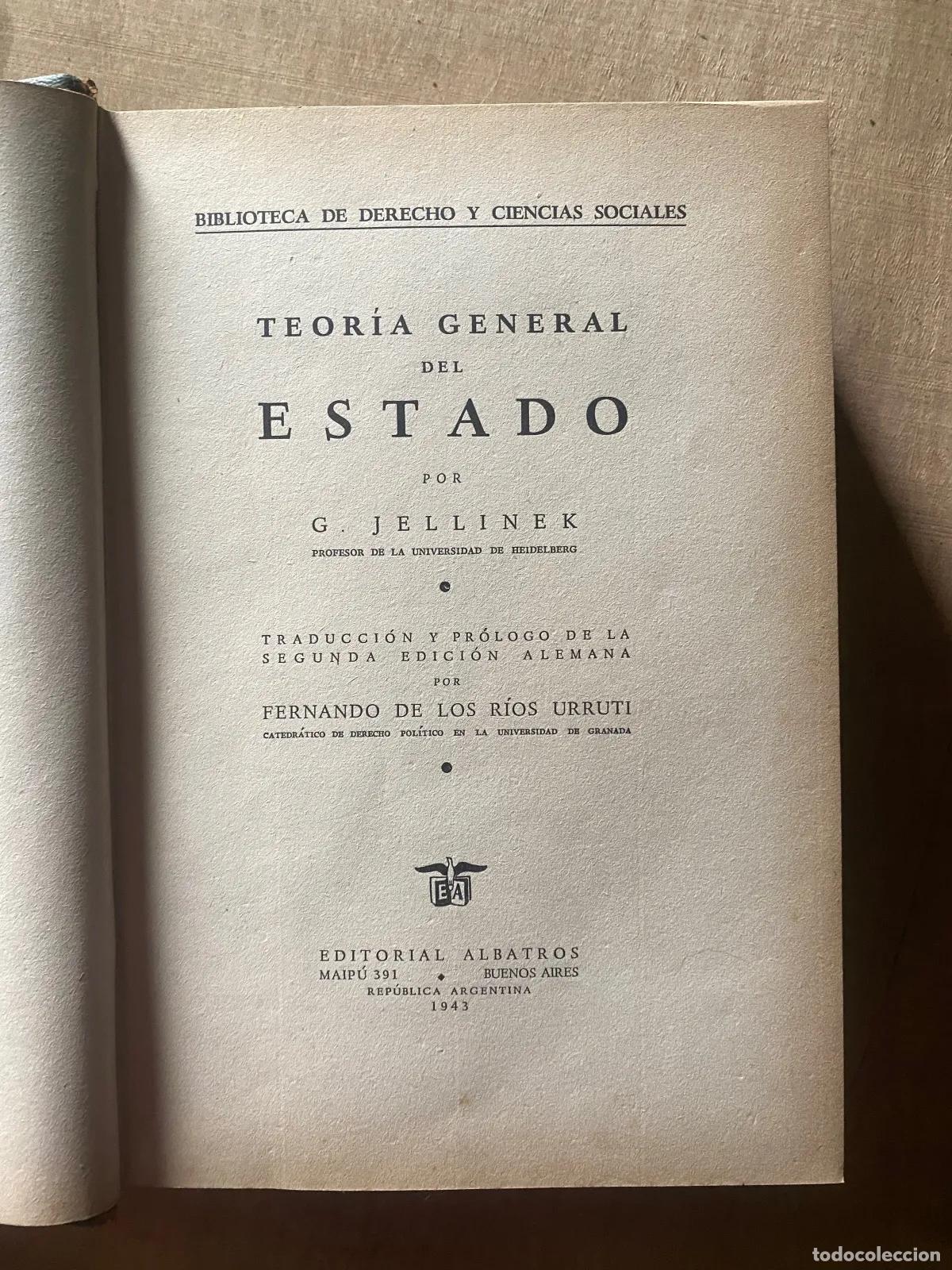 Libros de segunda mano: Georg Jellinek - Teoria general del Estado