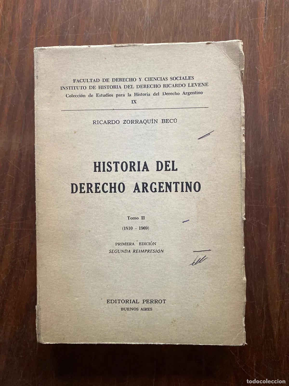 Libros de segunda mano: Ricardo Zorraquin Becu - Historia del derecho argentino