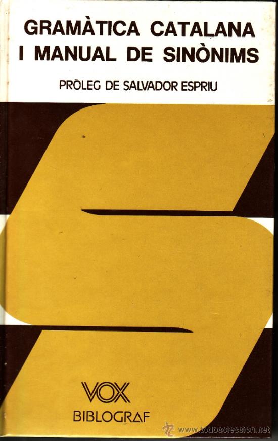 Diccionarios de segunda mano: GRAM&Agrave;TICA CATALANA I MANUAL DE SIN&Ograve;NIMS. - Foto 1