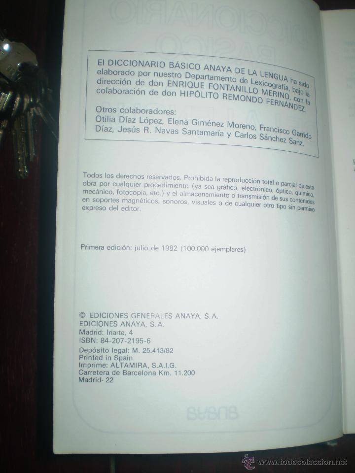 Diccionarios de segunda mano: DICCIONARIO ANAYA 1982 - Foto 2