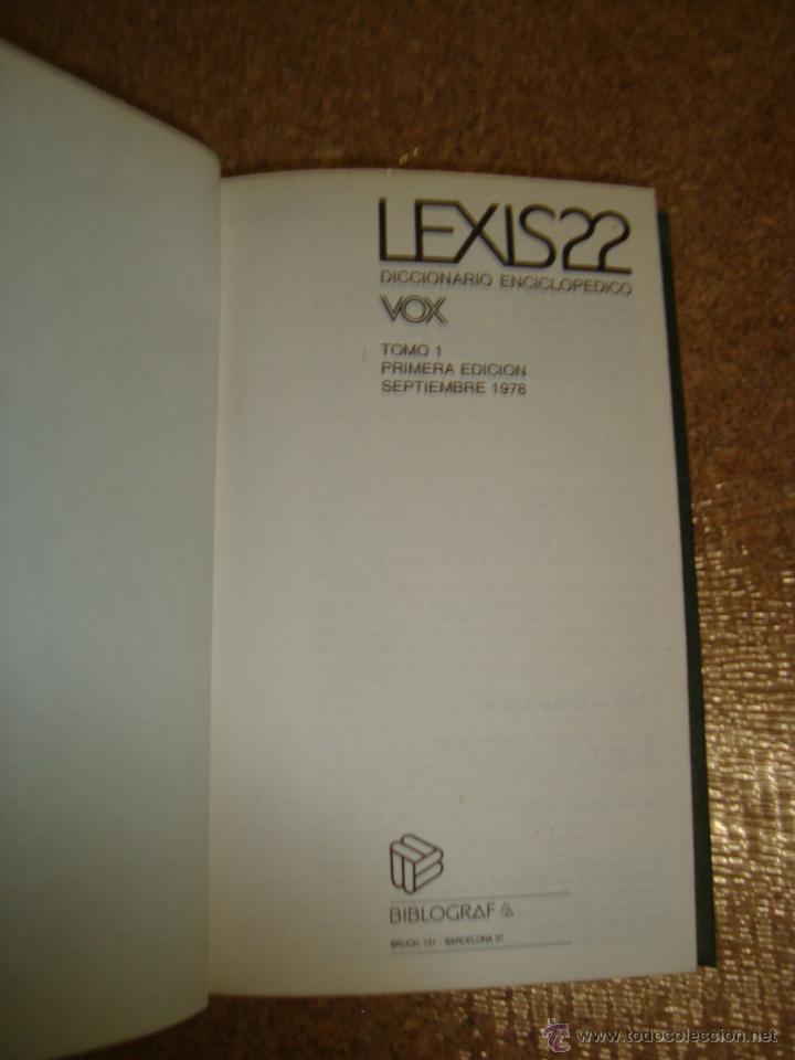 Diccionarios de segunda mano: LEXIS 22 TOMO 1 - Foto 3