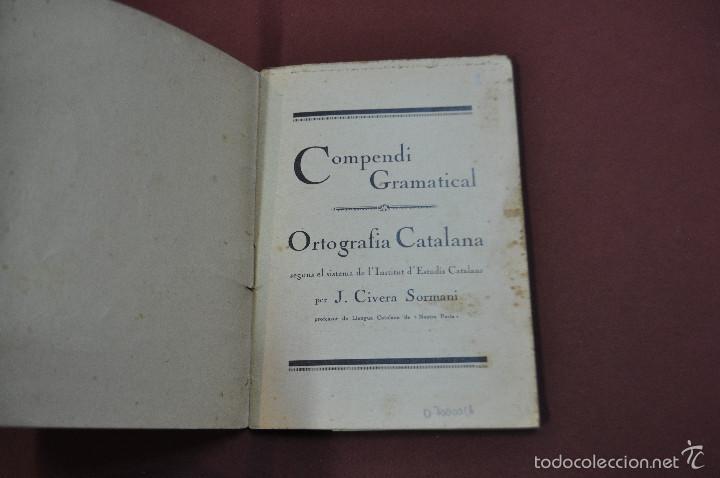 Diccionarios de segunda mano: compendi gramatical ortografia catalana - GR1 - Foto 2