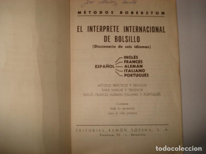 Diccionarios de segunda mano: EL INTERPRETE INTERNACIONAL ED SOPENA - Foto 2